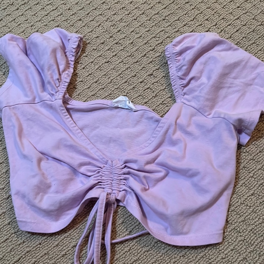 cotton on XS purple tie top